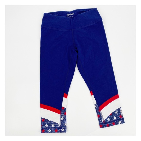 Reebok Pants - Reebok Athletic Wear Capri Length Patriotic American Flag Workout Leggings S